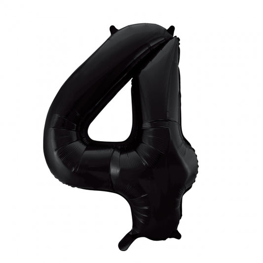 Cijfer Ballon Zwart 4 - 86cm