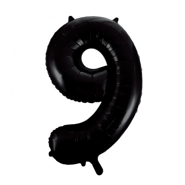 Cijfer Ballon Zwart 9 - 86cm