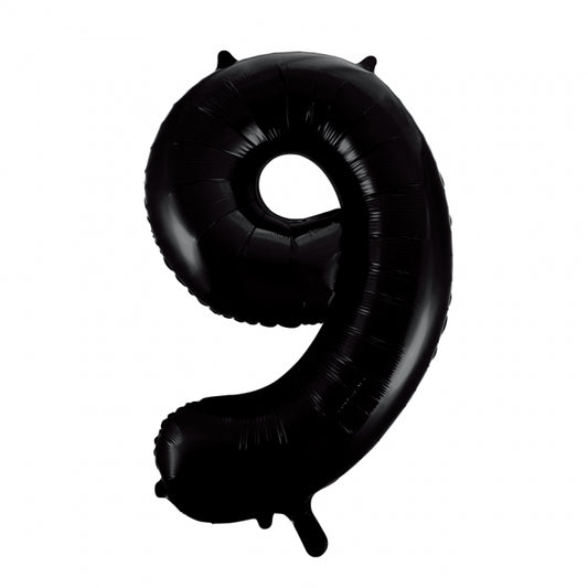 Cijfer Ballon Zwart 9 - 86cm