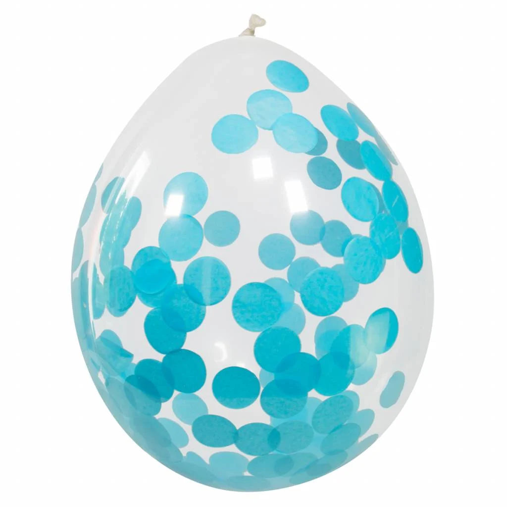Confetti Ballonnen Blauw 30cm - 4 stuks