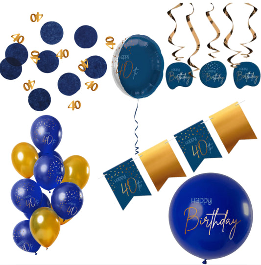 Deluxe Feestpakket 40 Jaar Blauw