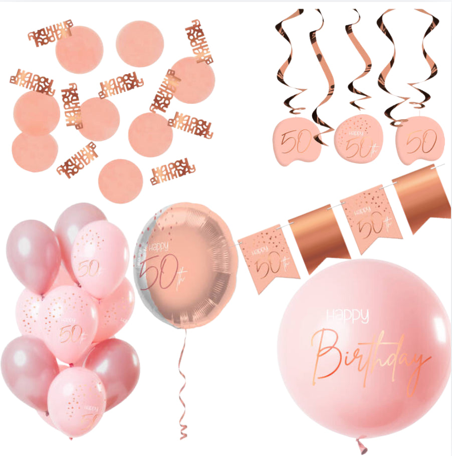 Deluxe Feestpakket 50 Jaar Roze