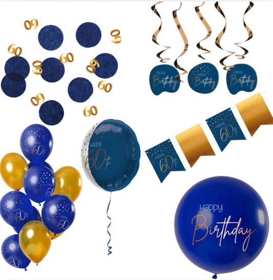Deluxe Feestpakket 60 Jaar Blauw