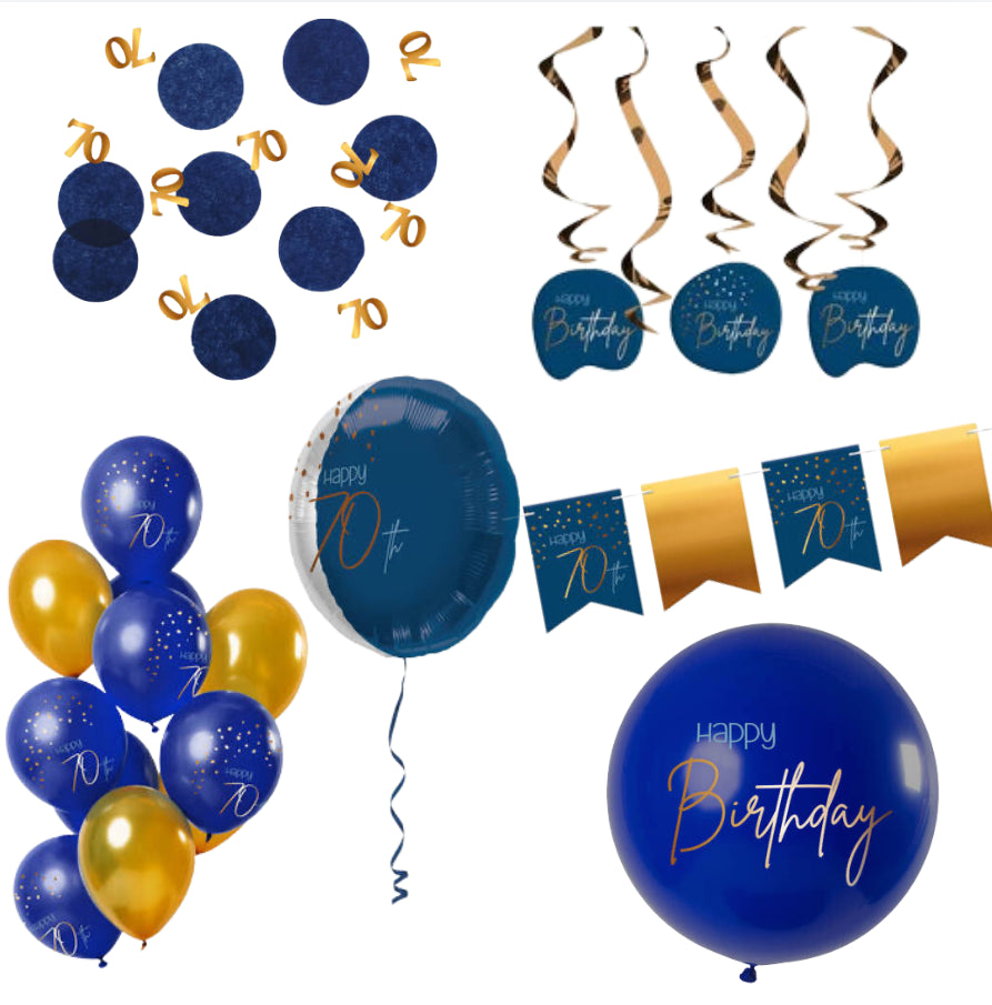 Deluxe Feestpakket 70 Jaar Blauw
