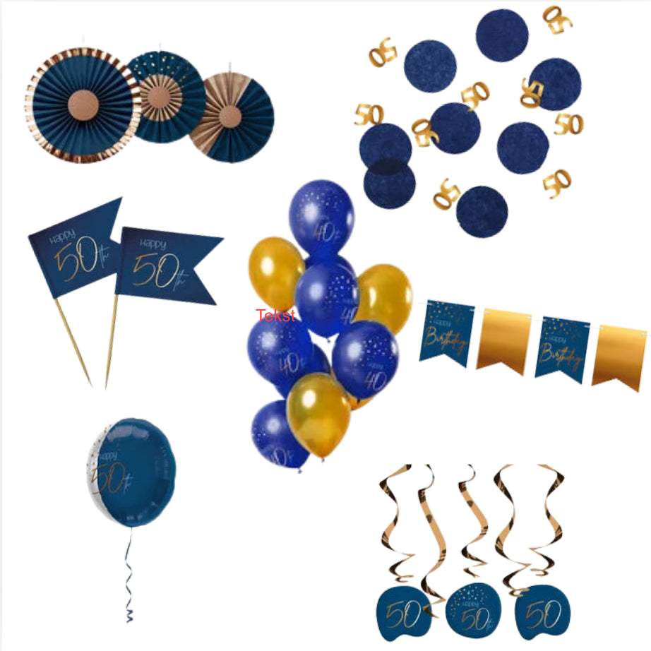 Deluxe Feestpakket 50 Jaar Blauw