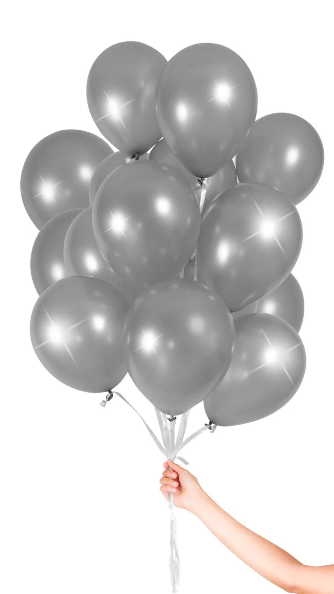 Folatex Metallic Ballonnen Zilver 23cm - 30 stuks