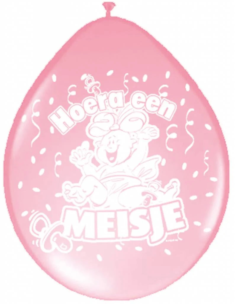 Geboorte Ballonnen Meisje Roze 30cm - 8 stuks