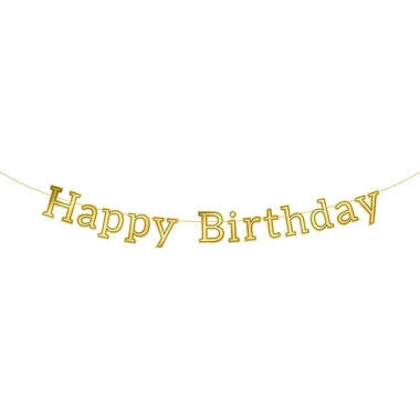 Happy Birthday Letterslinger Luxe Zwart - 3 meter