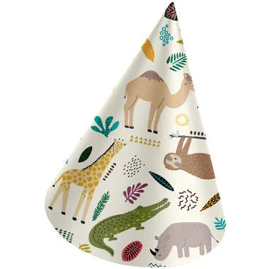 Hoedjes Papier Zoo Party - 6 stuks