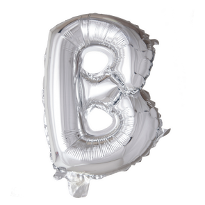 Letter Ballon B Zilver - 41cm