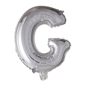 Letter Ballon G Zilver - 41cm