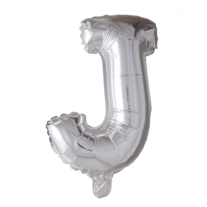 Letter Ballon J Zilver - 41cm
