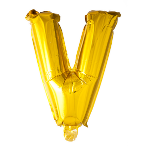 Letter Ballon V Goud - 41cm