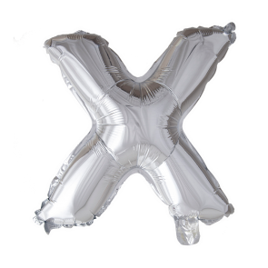 Letter Ballon X Zilver - 41cm