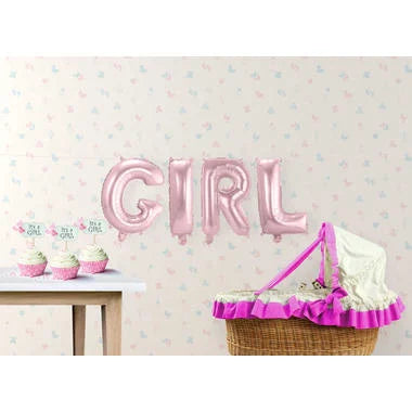 Letter ballonnen set GIRL Roze - 36 cm