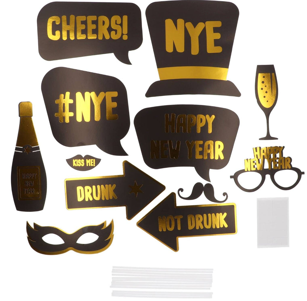 Photobooth Accessoires - BlackGold HNY