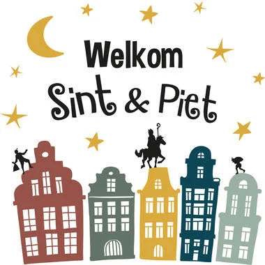 Raamstickers ''Welkom Sint&Piet''