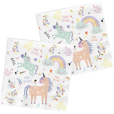 Servetten Unicorns & Rainbows 33x33cm - 20 stuks