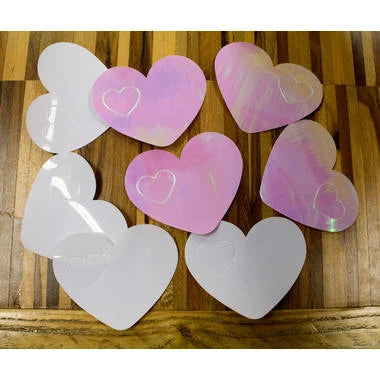 Tafelconfetti XL Witte/Roze Hartjes
