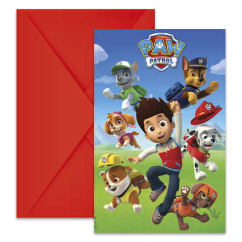 Uitnodigingen Paw Patrol - 6 stuks
