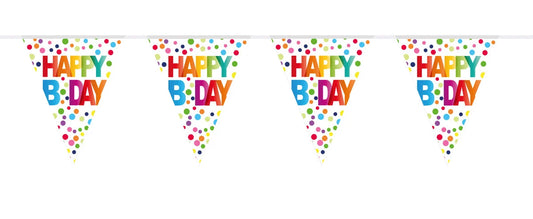 Vlaggenlijn Happy Bday - 10 meter