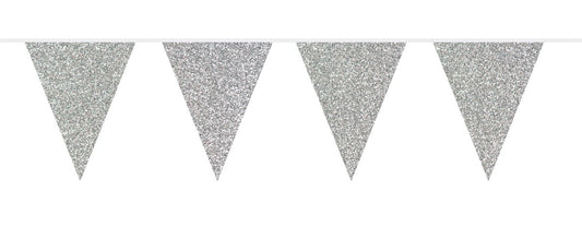 Vlaggenlijn Zilver Glitter - 6 meter